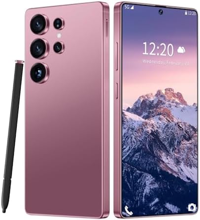 Huness I25 Ultra Unlocked Cell Phone,Built in Pen,12+512GB Unlocked Phone, Android 14 Battery 7000mAh 6.99″ HD Screen Smartphone, 5G/Face ID/Fingerprint Lock/Dual SIM/GPS (Rose Gold)