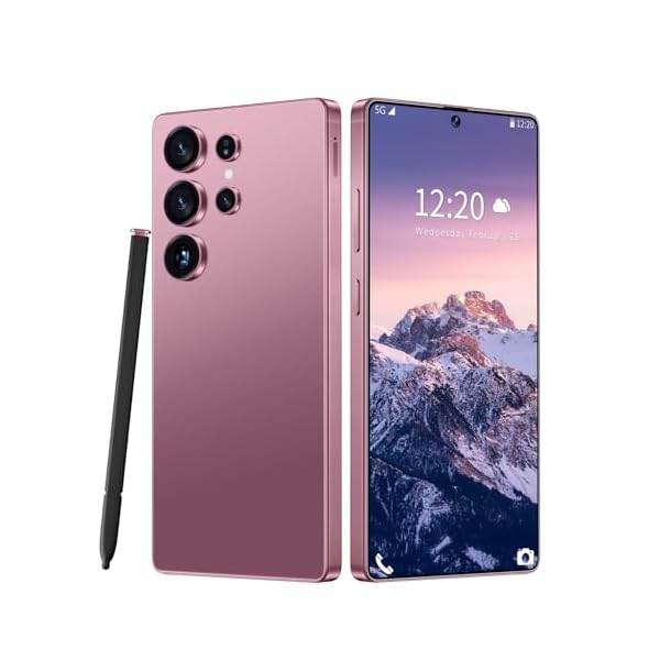 Huness I25 Ultra Unlocked Cell Phone,Built in Pen,16+1TB Unlocked Phone, Android 14 Battery 7000mAh 6.99" HD Screen Smartphone, 5G/Face ID/Fingerprint Lock/Dual SIM/GPS (Rose Gold, 16+1TB)