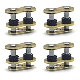 Catena in Metallo Master Links Con O-Ring 4 Pezzi Maglia Di Giunzione Catena in Acciaio Inox per Catene 428 520 525 530 Progettate per Moto Dirt Bike E Macchine Agricole Con Tenuta a Olio Color Oro