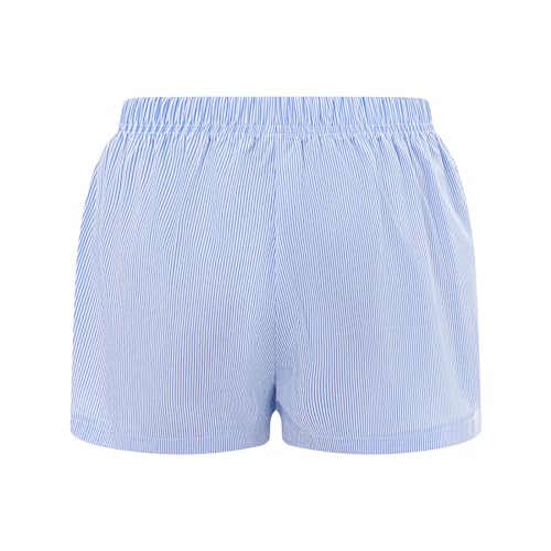 Image of Y2k Plaid Shorts Cute Baggy Ginghem Boxer Shorts for Women Checked Lounge Pajama Bottom Preppy Sleep Pj Shorts