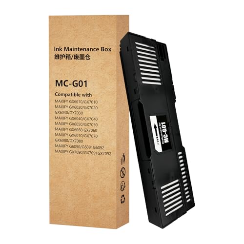 HEMEINY Wkład konserwacyjny MC-G01 kompatybilny z MAXIFY GX6030 GX7030 GX6040 GX7040 GX6050 GX7050 GX6060 GX7060 GX6070 GX7070 GX6080 GX7080 G6090 092 GXS Drukarka 7090, zbiornik konserwacyjny G01