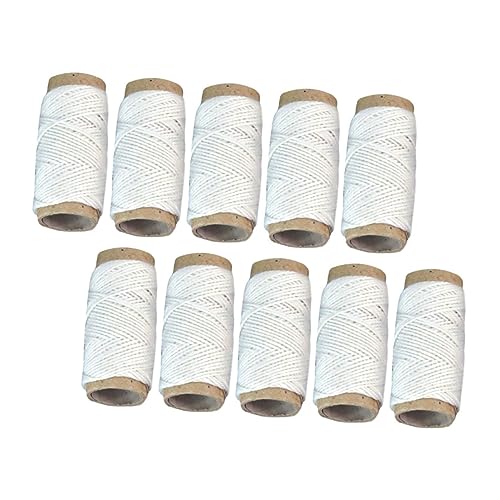 DOITOOL 20 Rolls Sausage Meat Parcel String Meat Packaging Tool Good Elasticity Cotton Thread High Load-Bearing Capacity Kitchen Twine 20m/roll White