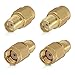 Produktbild kwmobile 4X RP-SMA Stecker auf SMA Buchse Adapter - RP-SMA Male ohne Pin zu SMA Female ohne Pin Konverter - SMA-Adapter Koaxial Steckverbinder