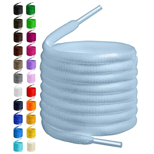 Image of Birch Oval Shoelaces 27 Colors Half Round 1 /4 inch Shoe Laces 4 Different Lengths