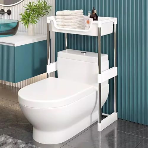 Space-Saving 3-Tier Over The Toilet Shelf Organizer with Guardrails, Easy Access Bathroom Storage, Sturdy & Durable (48.5 * 26 * 112cm) - Maximize Space & Style