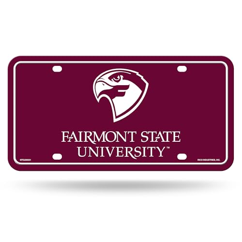 Rico Industries NCAA Fairmont State Falcons Metal Auto Tag 6" x 12" - Great for Truck/Car/SUV