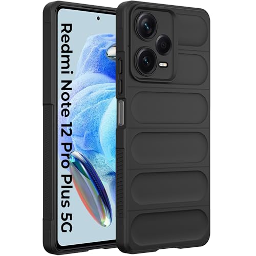 Image of A rtistque Liquid TPU Silicone Matte Back Cover Case for Redmi Note 12 Pro Plus 5G | Shockproof Flexible Soft Design | Camera Protection | Anti Slip Grip | Redmi Note 12 Pro Plus 5g Back Cover - Black