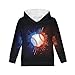 Coloranimal Boys Oil Painting Print Baseball Ball Active Hoodies for Teen Girls Fashion Athletic Active Pullover Hoody Tops Kids Youth Hooded Sports Sweatshirts for 11-13Year Old