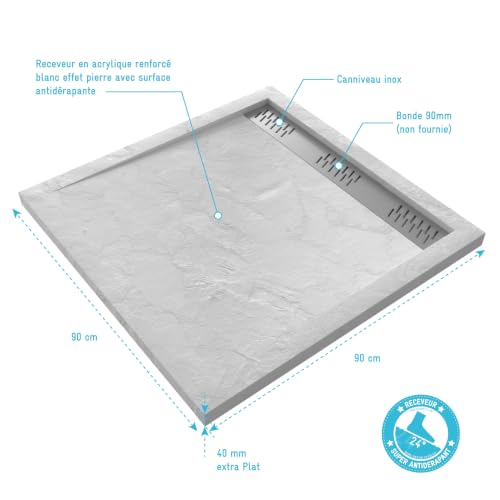 Plano de mesa Aurlane FAC609 blanco evita humedades en encimera baño 5