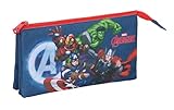 AVENGERS - Portatodo Triple, Estuche Infantil, Estuche Niño, Ideal para Niños en Edad Escolar, Cómodo y Versátil, Calidad y Resistencia, 22x3x12 cm