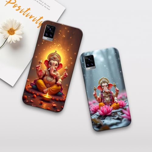 Image of COLORflow Back Cover Compatible with Vivo V20 | Ganesh Ji, Lord Ganesha Customized Back Cover Compatible with Vivo V20