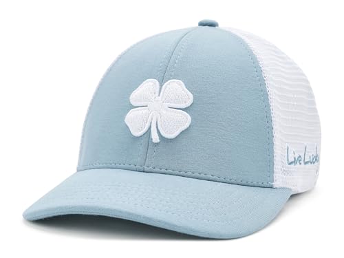 Black Clover, Unisex, Perfect Luck 22 Hat, Heather Peri Blue Hat/White Mesh/3D White Clover, Large