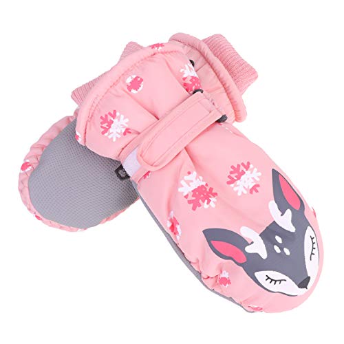 IMIKEYA 1 par de luvas de patinação de inverno com estampa de cervo de Natal impermeável quente luva