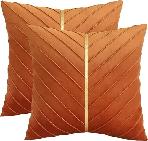 Housses de coussin canapé orange 60x60cm pour salon chaleureux
