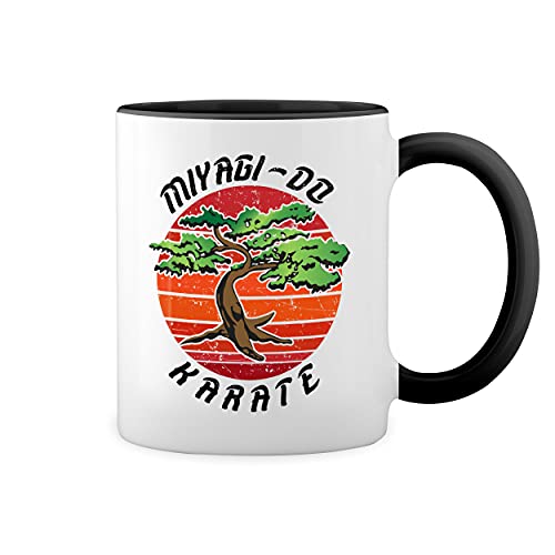 GR8Shop Miyaga Do karate Blanca taza de café con RIM Negro y manija Mug