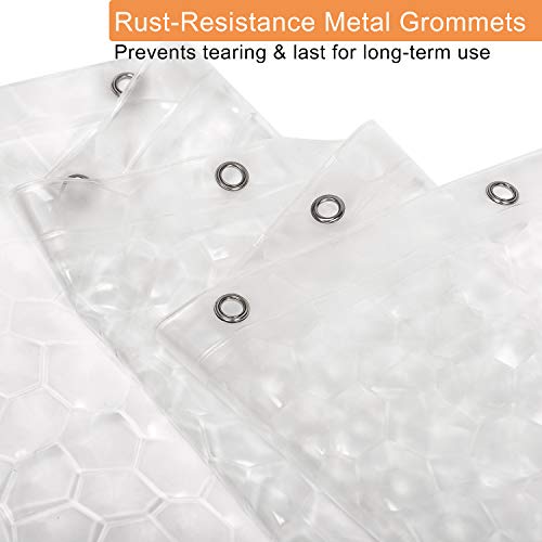 Shower Curtain Liner 8G Eva Thick Shower Curtain With Heavy Duty 3 Bottom Magnets, Shower Liner For Shower Stall, Bathtubs, 3D Pebble Pattern #TOP4