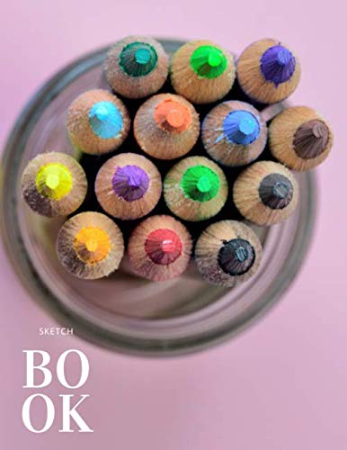 Sketch Book: - Pencil Pastel colours in Glass Extra Large Notebook for Sketching, Writing, Drawing, Painting, or Doodling, 8.5x11, 108 Pages (Paint Sketch Art vol.6)