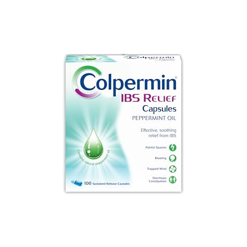 Colpermin IBS Relief - Peppermint Oil Capsules for Irritable Bowel Syndrome Colpermin Capsules - 100 Pack