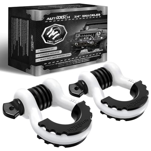 AUTMATCH 3/4" D Ring Shackles (2-Pack) - 41,887 lbs Break Strength |…