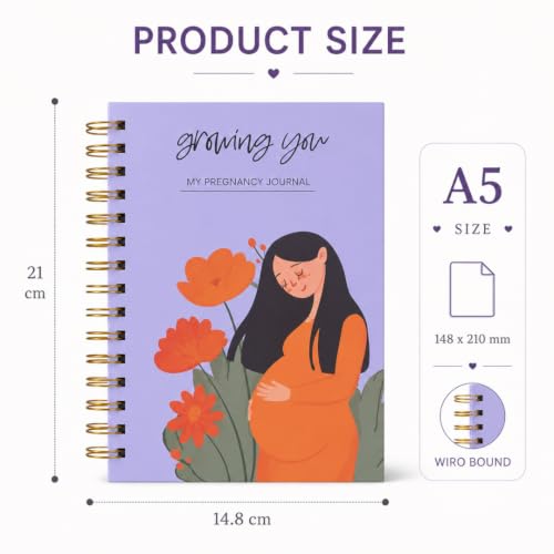 Image of Pregnancy Journal for Pregnant Women - 40-Week Bump Tracker & Memory Book with Stickers | Guided Pregnancy Planner with Prompts, Milestone Pages & Hardcover Keepsake | Gift for Expecting Moms (Growing you)
