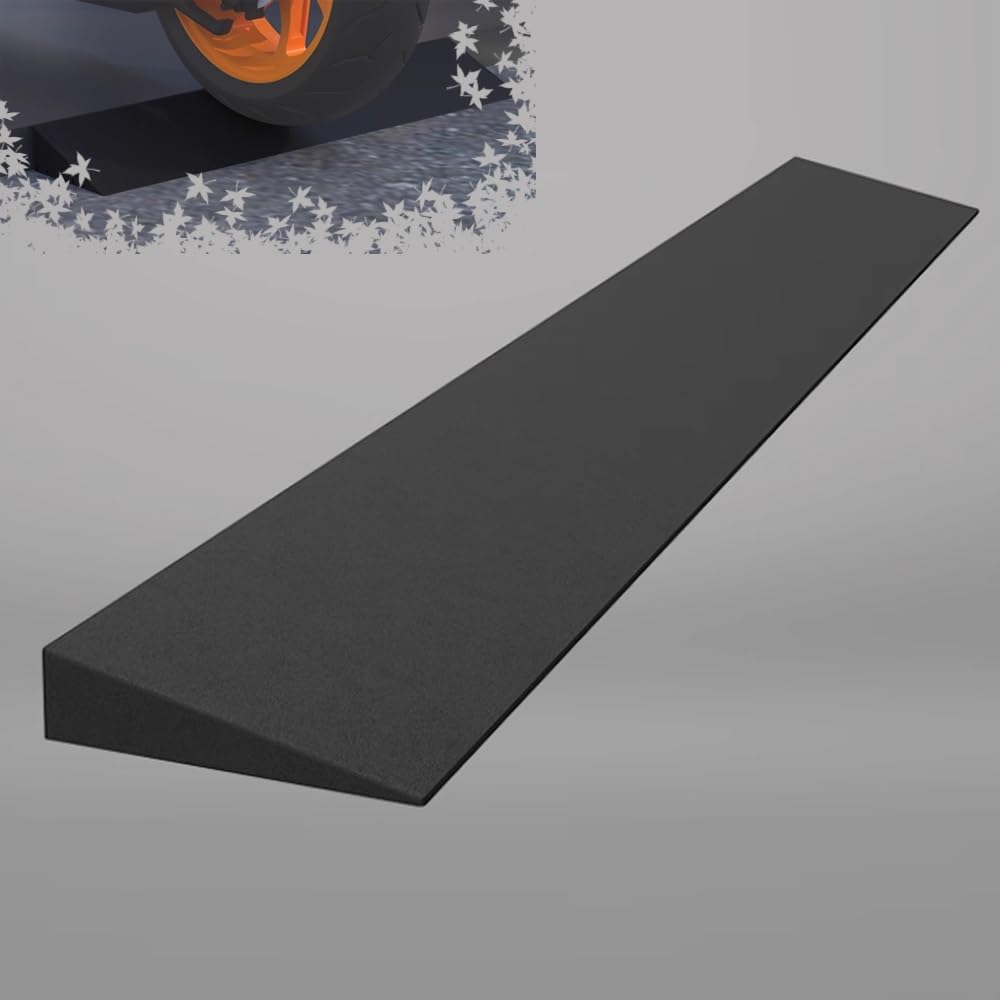Rampa de umbral de goma para silla de ruedas, scooter, rampa de puerta portátil de 2 pulgadas, rampa de cobertizo para robot de barrido, rampa de acceso de movilidad de 98 cm de longitud, rampa de