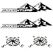 nuovo Generazione 2 Adesivi Stickers Monti adventure da 34 cm + omaggio 2 adesivi rosa dei venti da 15 cm valigie per moto enduro adventure Trail off Road Sport 4x4 per Auto o Moto (Nero Lucido)