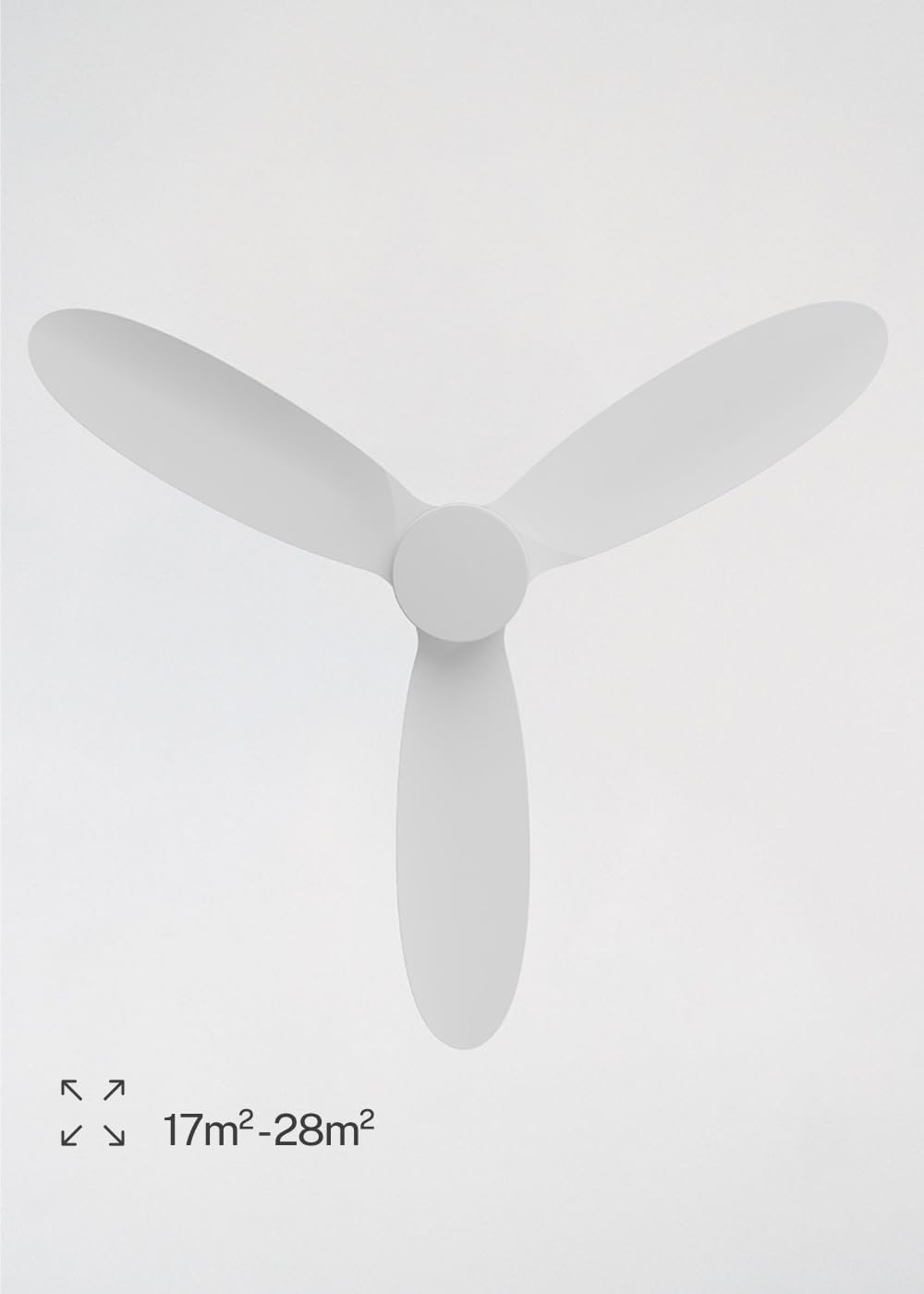 CREATE / WIND LITE/Ventilatore da soffitto con luce bianco con telecomando / 40W, Silenzioso, Ø132 cm, 6 velocità, programmabile, funzione estate-inverno, luce LED 3 temperature
