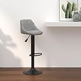 Colore: Grigio chiaro Materiale: velluto (100% poliestere), acciaio Dimensioni: 46 x 44 x (82-103) cm (L x P x A) Profondità della seduta: 38,5 cm Altezza schienale: 30,5 cm Diametro base: 38,5 cm Girevole a 360 gradi Con meccanismo di sollevamento a gas Con poggiapiedi integrato Regolabile in altezza: Sì Assemblaggio richiesto: Sì