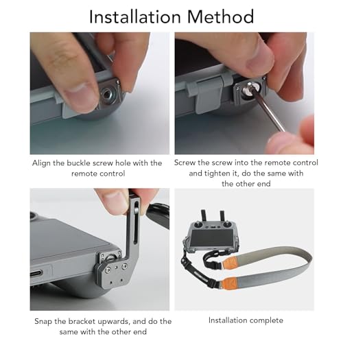 Alomejor Drohnen Fernbedienung Lanyard aus PU-Leder verstellbares Halsband kompatibel mit RC1 RC2 Air 3 4 Pro