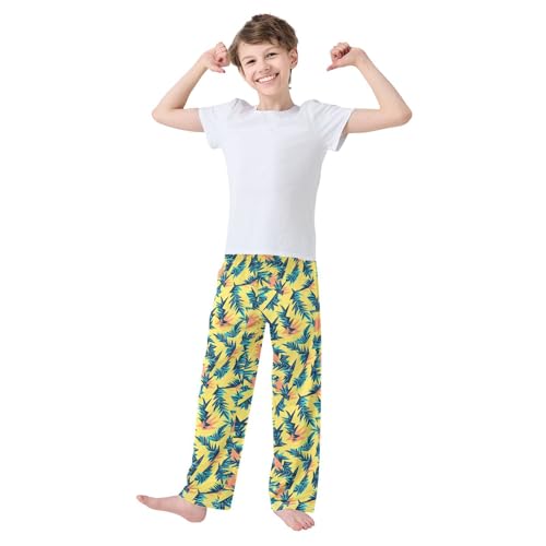 Boys' Pants Yellow Green Lightning Bolt Long Bottoms Jogger Pants Elastic Waist Trousers with Pockets S-XL2