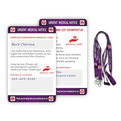 2pcs Dementia Medical Card Set