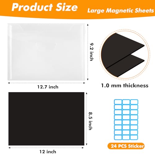 Image of 24 PCS Large Magnetic Sheets for Dies Storage 8.5 x 12 Inch Die Cut Storage Envelopes 1mm Magnetic Sheets & Die Storage Sleeves with Name Tab, Die Storage Set for Scrapbookers & Card-Makers