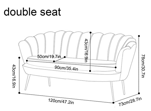Sofa Chair Petal-Shaped Velvet Sofa With Metal Legs High Density And High Resilience Sponge Cushion Breathable Fabric Sofa Chairs For Living Room Bedroom Office Small Space #TOP5
