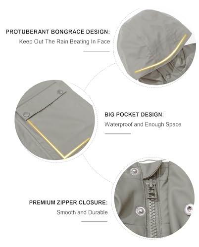 Image of maoo garden Girls Boys Rain Jacket Lightweight Waterproof Raincoat Hooded Lined Long Windbreaker