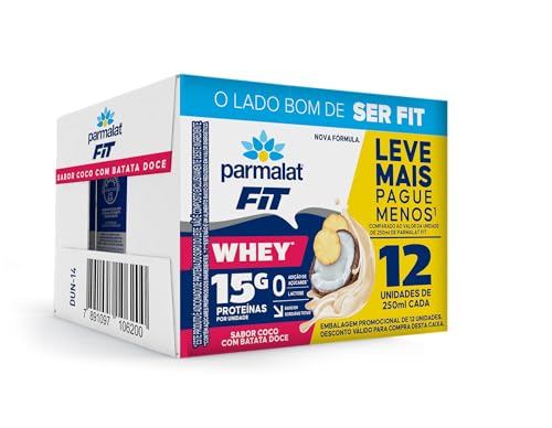 Parmalat Fit Bebida Proteica Coco com Batata Doce 15g de Proteína 250mL – 12 Unidades