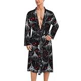 Peignoir de bain pour homme - Style gothique léger - Imprimé raie manta - Kimono - Vêtement de nuit - Peignoir de douche, Style-8, Small