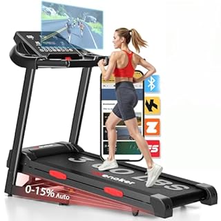 Treadmill with Incline for Home, WENOKER 15% Auto Incline Treadmill with Handrail 300 lbs Capacity, 3.0HP Quiet Walking Pad Tread mill with App, Portable Folding Tread mill with Heart Rate & Wide Belt