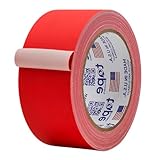 MAT Gaffer Tape Red Low Gloss Finish Film, 2 inch x 60 Feet, Residue Free, Non Reflective, Secure Cords to Stages, Great for Concerts or Trade Shows, Weddings, & Floor Marking