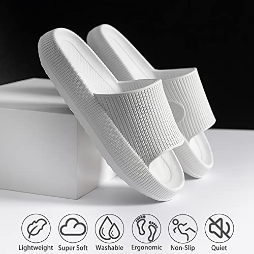Image of rosyclo Cloud Slippers for Women and Men, Pillow House Slippers Shower Shoes Indoor Slides Bathroom Sandals, Ultimate Comfort, Lightweight, Thick Sole, Non-Slip, Easy to Clean