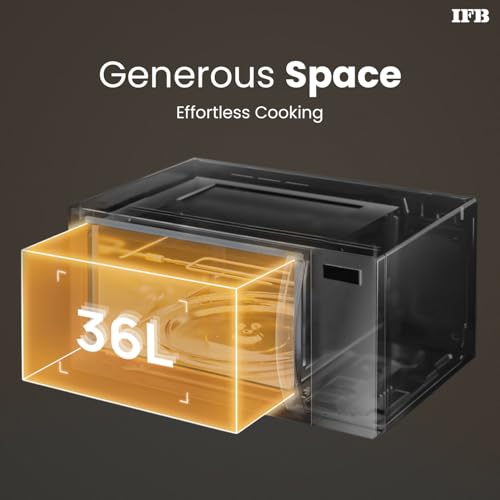 Image of IFB 36BRC2 Rotisserie Convection Microwave Oven, 36L, 1000W, 125 Auto Cook Menus, Black