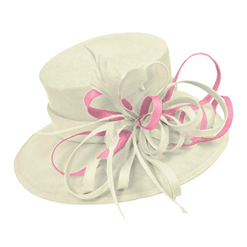 Chapeau bibi de mariage crème ivoire orné d'une rose pour tenue de cérémonie chic