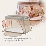 Lionelo Alice 3-in-1 Reisebett Laufgitter von 0 bis 15 kg Schaumstoffmatratze, 2 Höhenstufen, faltbar, klein, leicht, Seiteneinstieg, Reisetasche