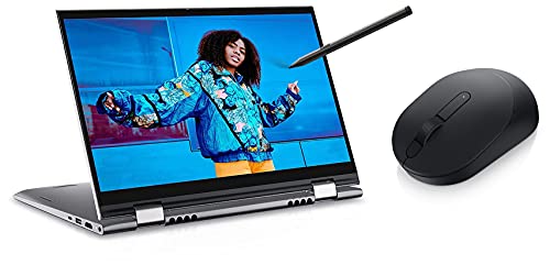Image of DELL 14 Inspiron 5410 i3, 2in1 Touch 8Gb, 512Gb SSD, 14 inchFHD, Win 10, MSO, Backlit KB, FPR, Active Pen, Silver Metal Wireless Mouse MS3320W Black, 2.4 GHz RF W /L or BT 5.0, 1600 dpi, 3 Buttons