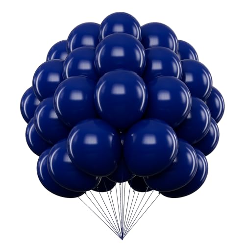 IXVAN Navy Blue Balloons 110 pcs 12 Inch Thick Dark Blue Balloons Matte Latex Helium Balloon for Anniversary Birthday Party Graduation Decorations