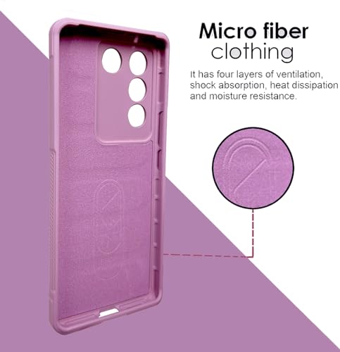 Image of A rtistque Liquid Silicone Stripes Back Cover Case for Vivo V27 / V27 PRO 5G | with Camera Protection | with Inner Fabric | Anti Slip Grip | AirBag Case| Vivo V27 / V27 Pro 5G Back Cover - Purple