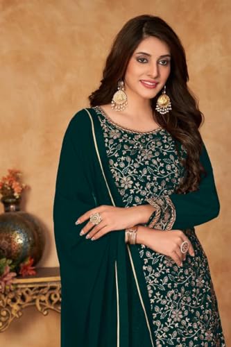 Image of Xomantic Fashion Women's Embroidered Georgette Pakistani Salwar Suit Sets with Dupatta