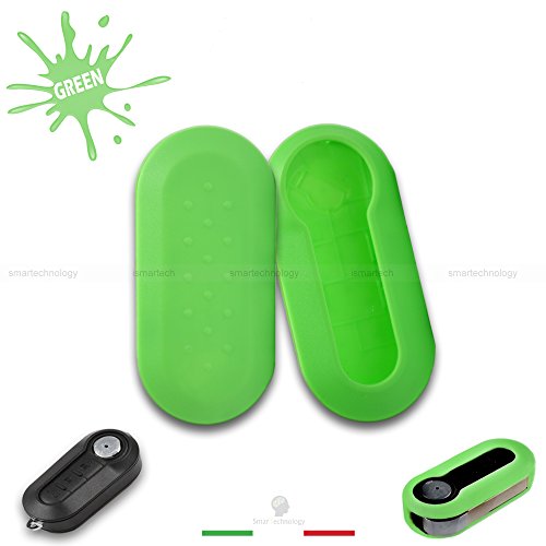 Carcasa para cubierta de mando llave de 3 botones para coche Fiat 500, 500L, Punto Evo, Lancia Musa y Delta, de varios colores y material de plástico ABS Verde