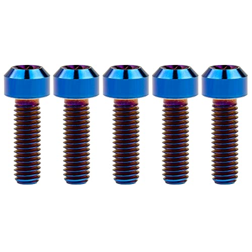 Image of Titanium Torx Square Head M6 x 10 15 20 25 30 35 40 45 50 60 65 70 80mm Screw Pack of 5 (Burn Blue, M6x20mm)