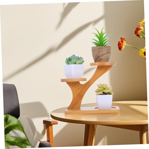 Support pour plantes étagère d'angle multifonctions et robuste en bambou - 6