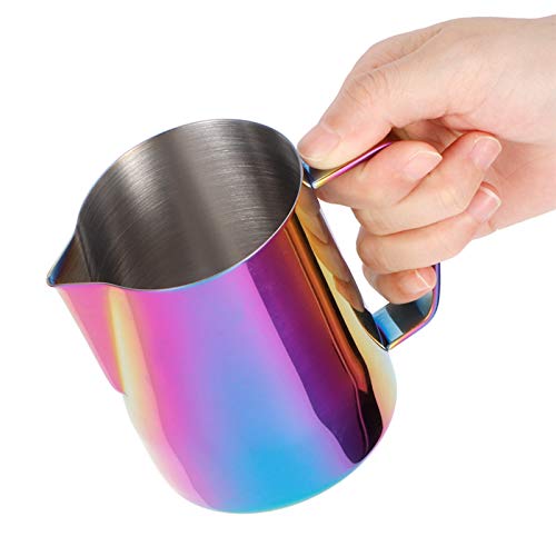 Jarra de acero inoxidable 304 premium para latte art en color morado 8